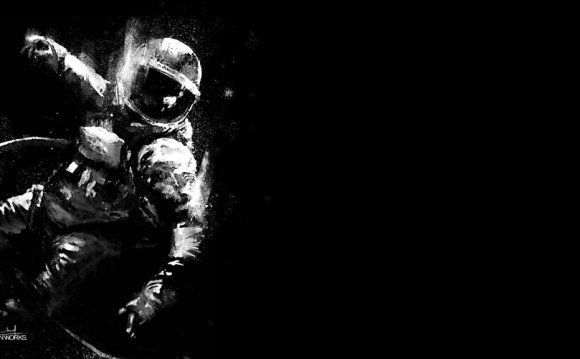 Art Black & White Astronaut