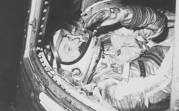 John Glenn, aboard the