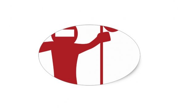 Red Astronaut With Flag Icon