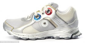 But will they take off? Fashion designer Raf Simons has unveiled his latest footwear collection for Adidas for which he used colors, fabrics and add-ons inspired by retro astronaut apparel (pictured)