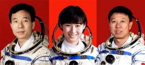 China's astronauts Jing Haipeng (L), Liu Wang (R) and Liu Yang, China's first female astronaut, make up the crew of the Shenzhou-9 manned docking mission.