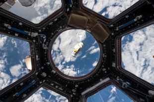 LEGO astronaut flying in space. Credits: ESA/NASA