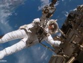 Astronauts Working in Space