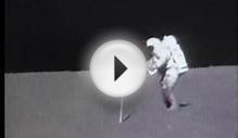 Astronaut drops his hammer on the Moon and tries to pick it up