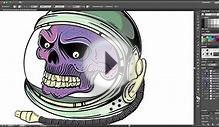How to draw a Vector Purple Skull Astronaut in Illustrator